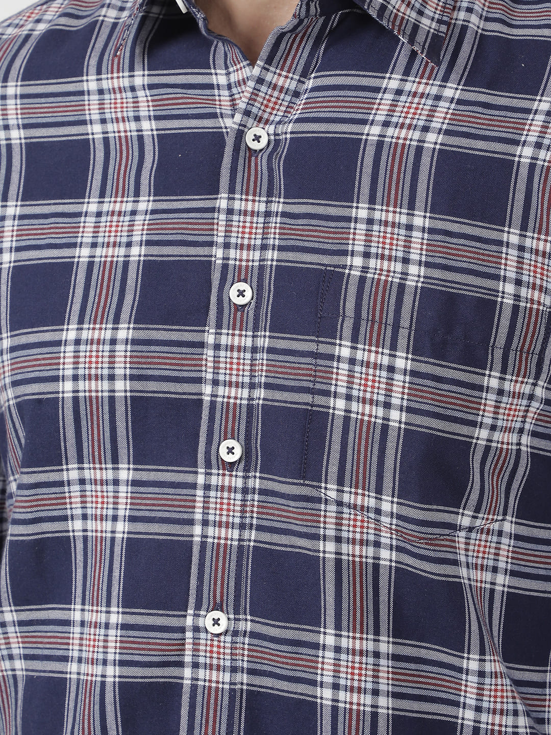 Numero Uno Men Checkered Navy Shirt